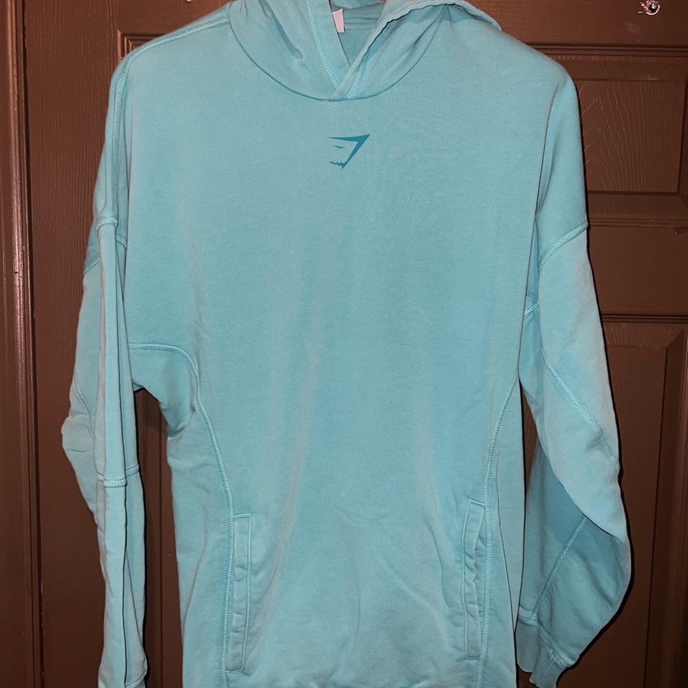 Capri Blue Heritage Washed Gymshark Hoodie Large